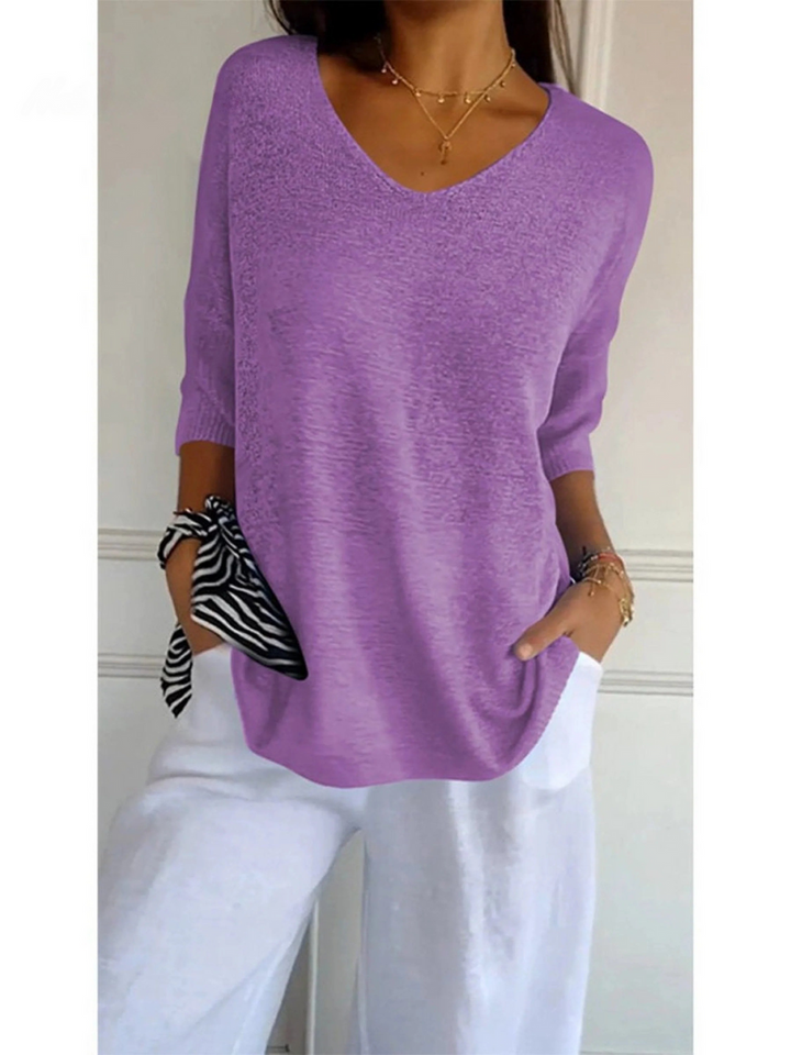 Clara – Knitted V-Neck Sleeve Top