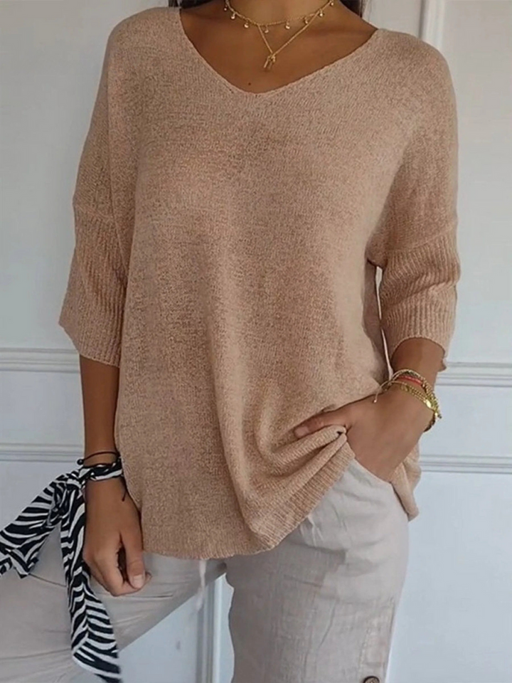 Clara – Knitted V-Neck Sleeve Top