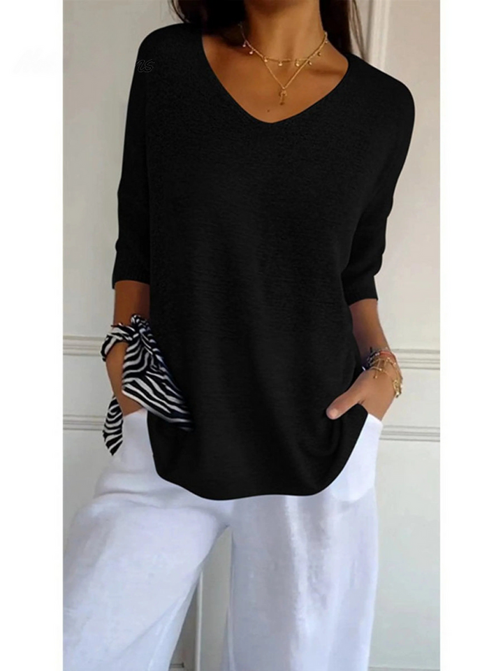 Clara – Knitted V-Neck Sleeve Top
