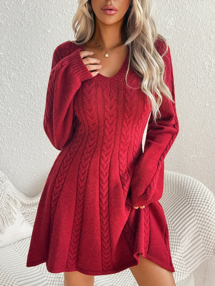 Nora Lantern Sleeve Knit Dress