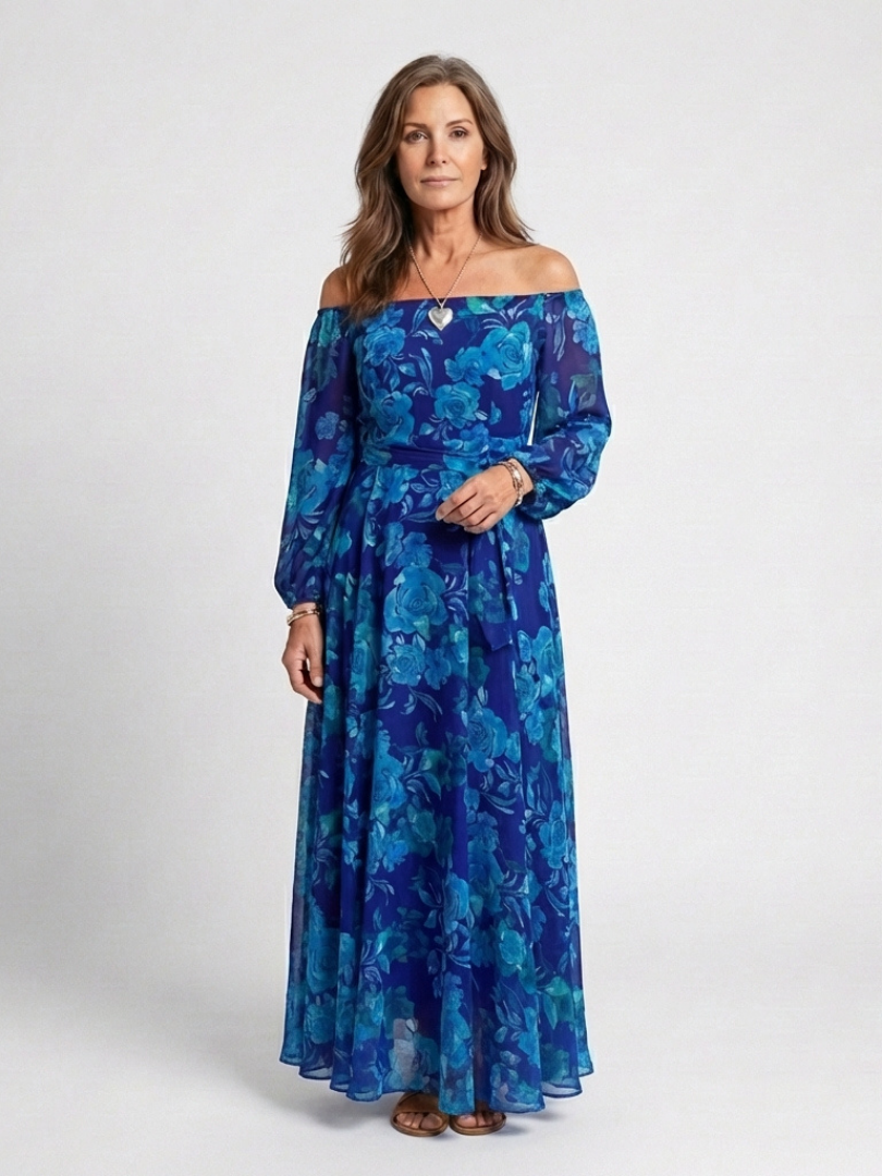 Cordelia | Off Shoulder Floral Maxi Dress