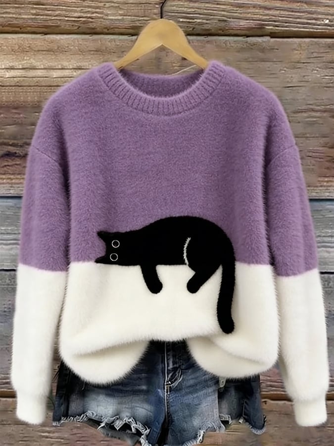 Bridget | Cat Graphic Oversized Sweatshirt