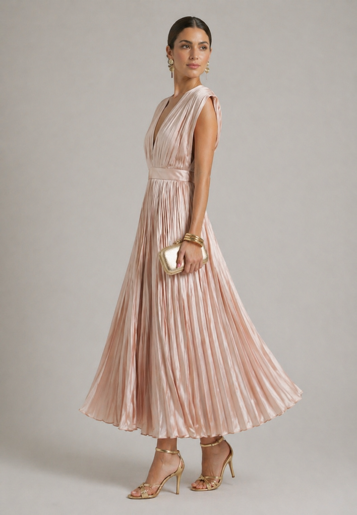Constance | Timeless Pleated Midi Dress