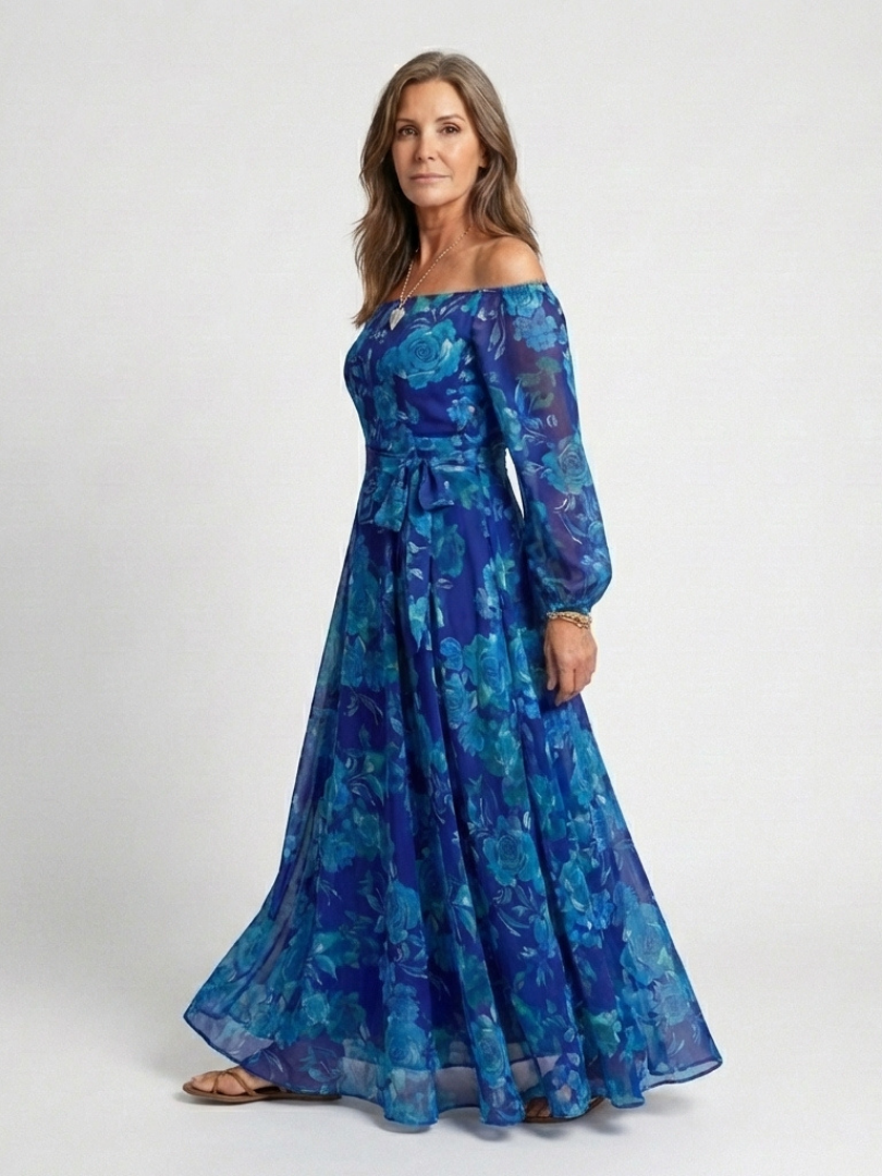 Cordelia | Off Shoulder Floral Maxi Dress