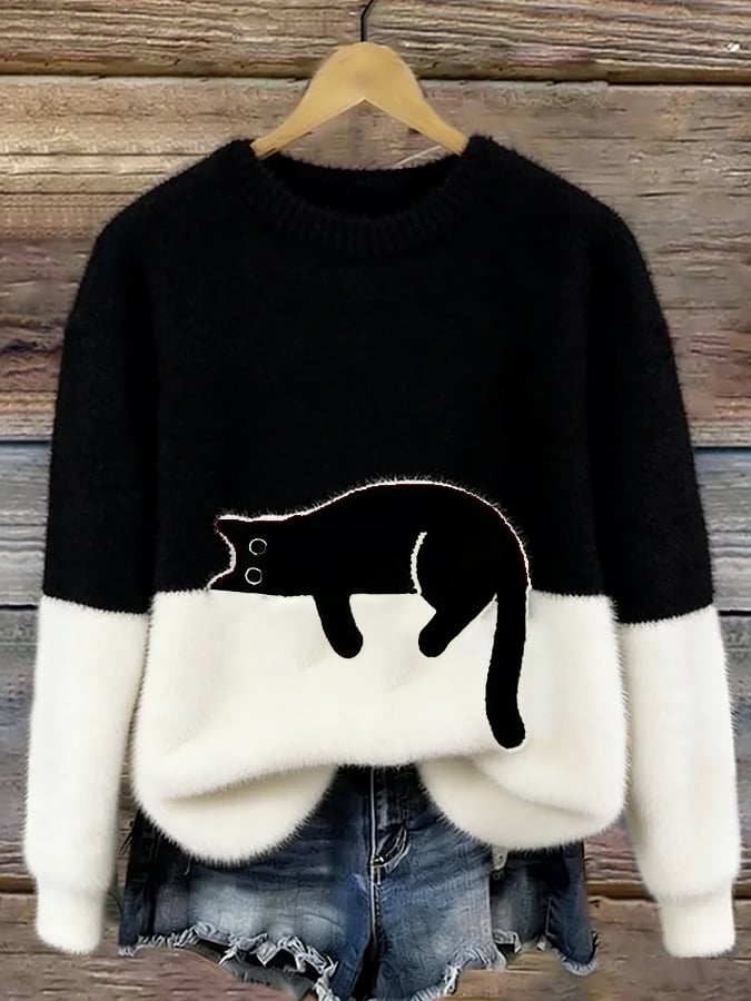 Bridget | Cat Graphic Oversized Sweatshirt