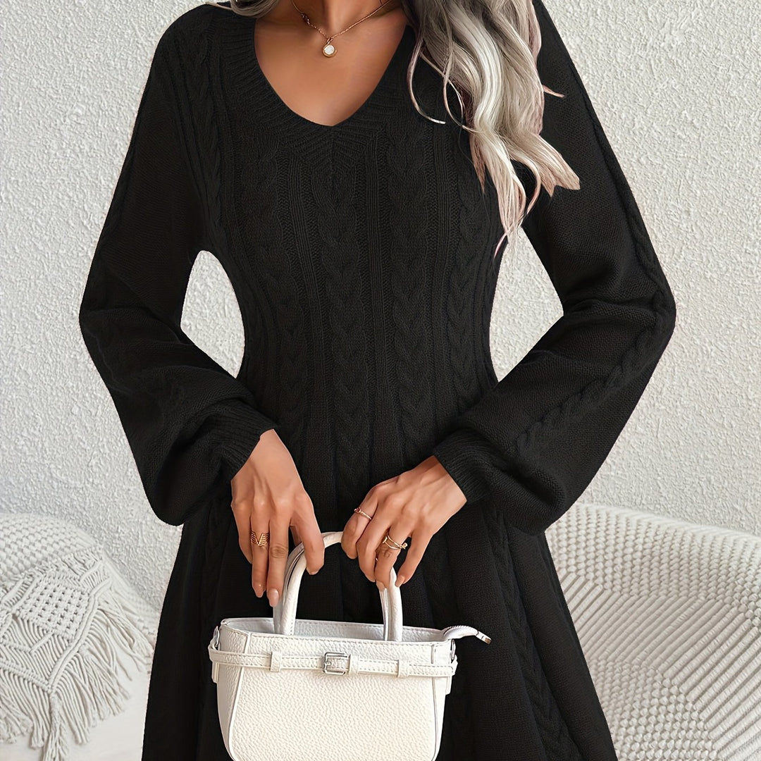Nora Lantern Sleeve Knit Dress