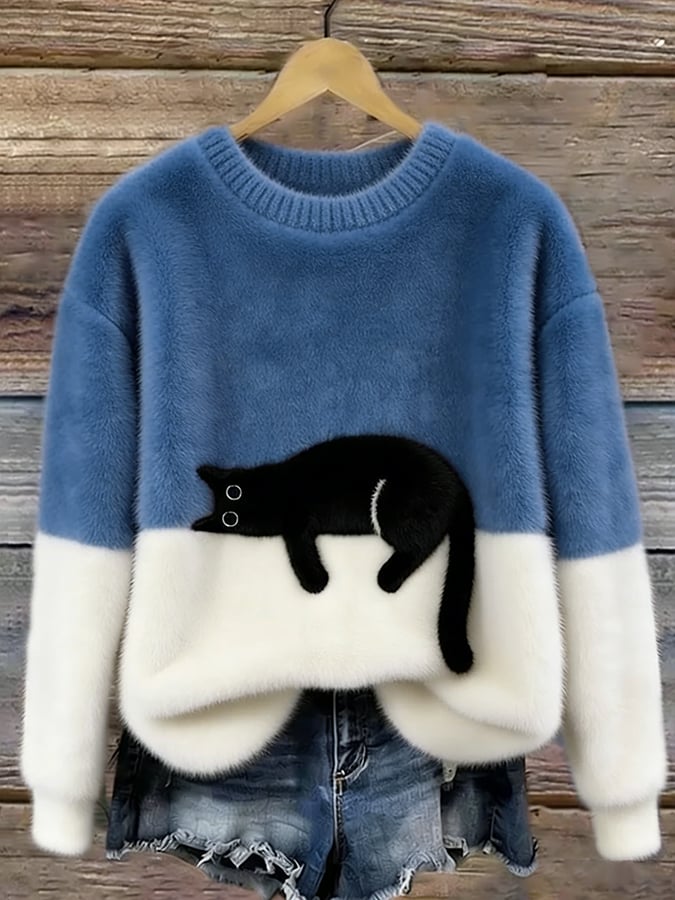 Bridget | Cat Graphic Oversized Sweatshirt