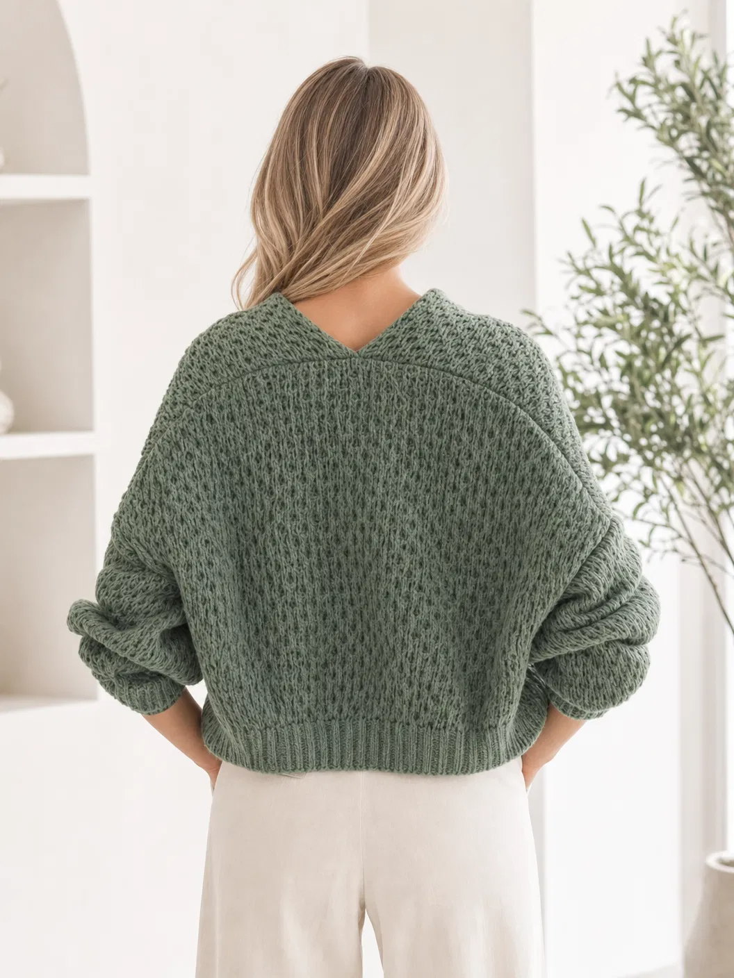 Evelyn Chunky Knit Cardigan - Forest