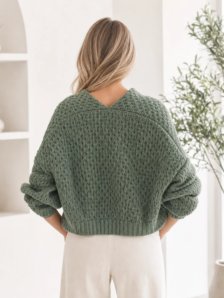 Evelyn Chunky Knit Cardigan - Forest