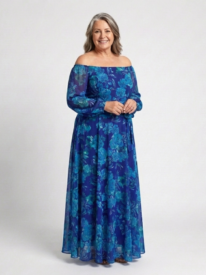 Cordelia | Off Shoulder Floral Maxi Dress