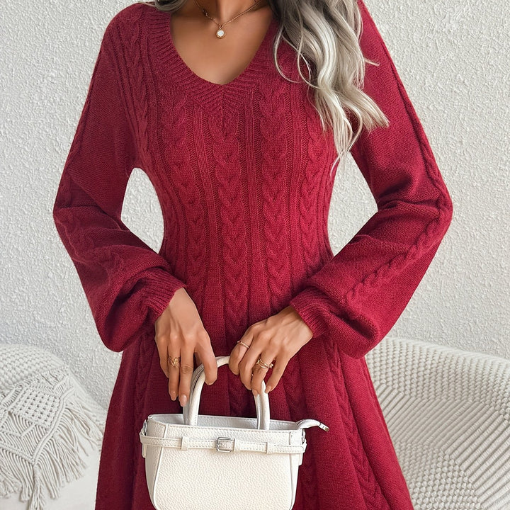Nora Lantern Sleeve Knit Dress