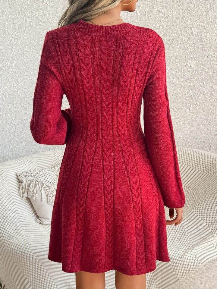 Nora Lantern Sleeve Knit Dress