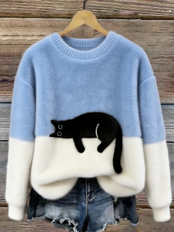 Bridget | Cat Graphic Oversized Sweatshirt