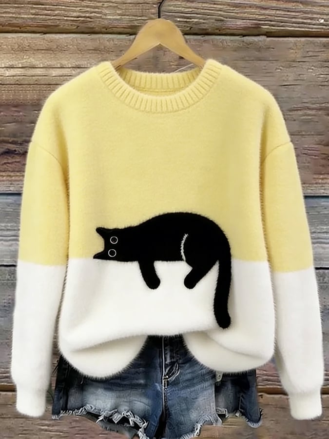 Bridget | Cat Graphic Oversized Sweatshirt
