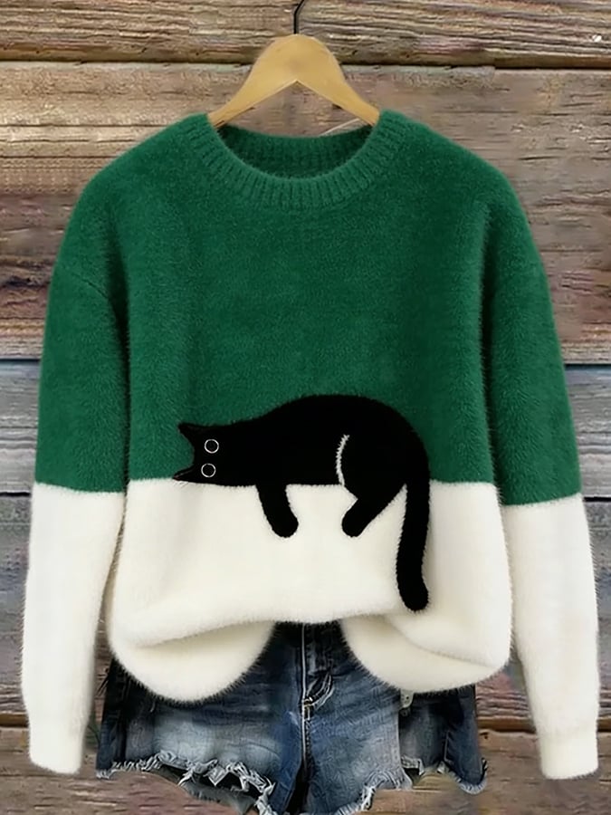 Bridget | Cat Graphic Oversized Sweatshirt