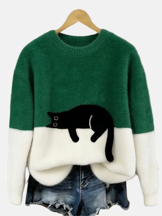 Bridget | Cat Graphic Oversized Sweatshirt