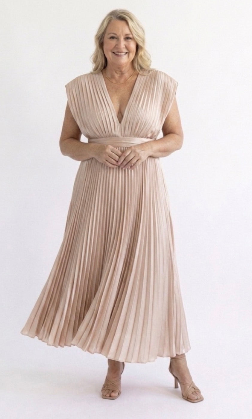 Constance | Timeless Pleated Midi Dress