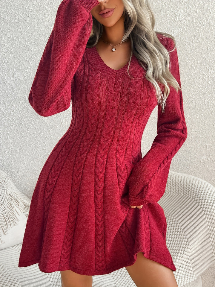 Nora Lantern Sleeve Knit Dress
