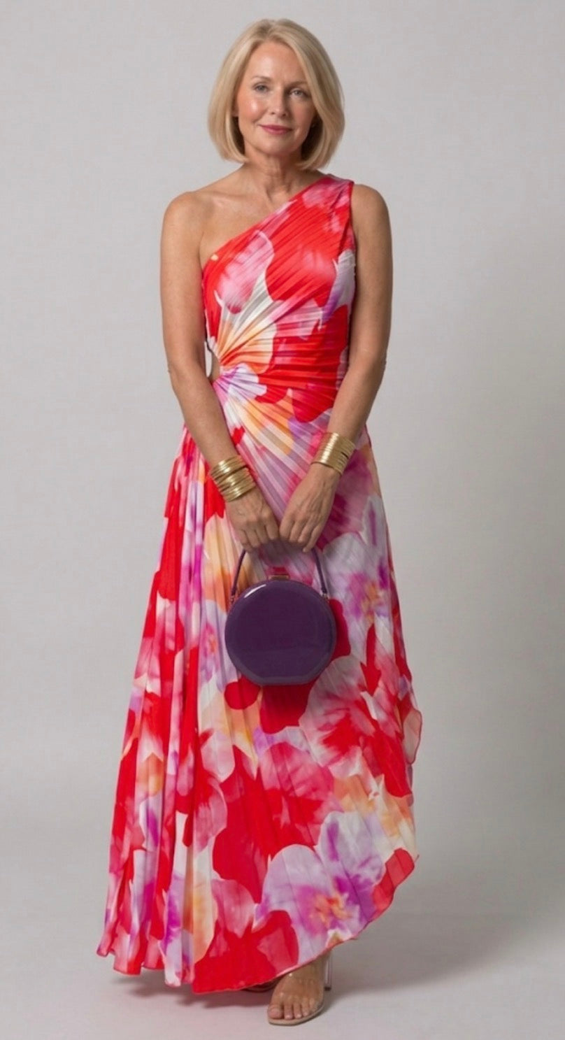 Celeste | Pleated One-Shoulder Dress