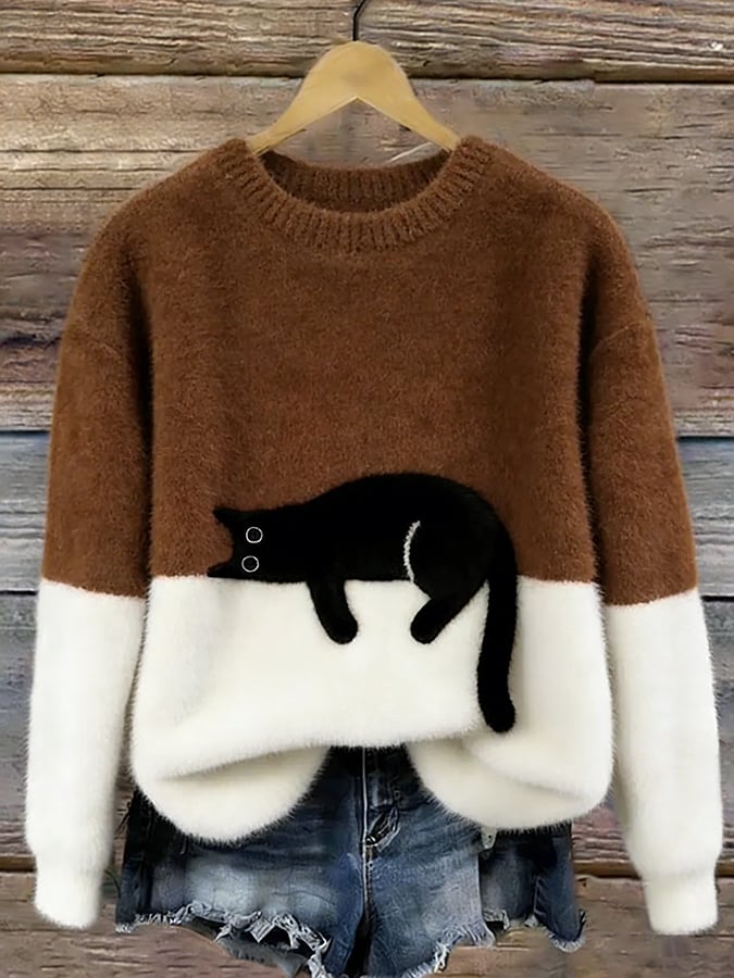 Bridget | Cat Graphic Oversized Sweatshirt