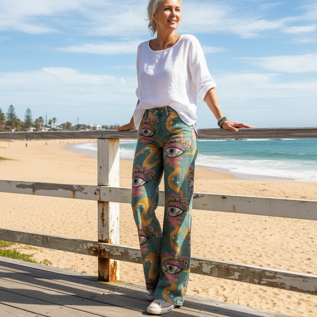 Alessia™ - Pantalons taille haute imprimés Boho