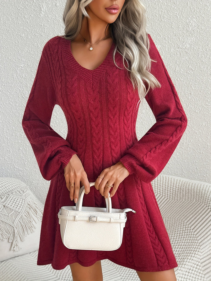 Nora Lantern Sleeve Knit Dress