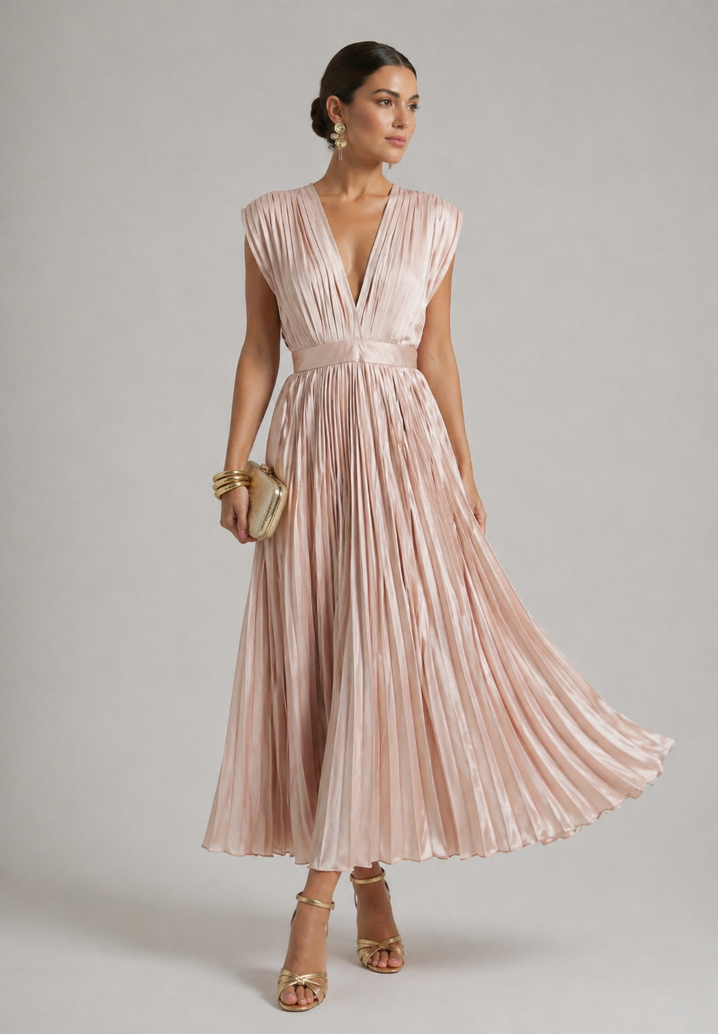 Constance | Timeless Pleated Midi Dress
