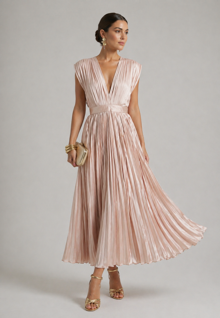Constance | Timeless Pleated Midi Dress
