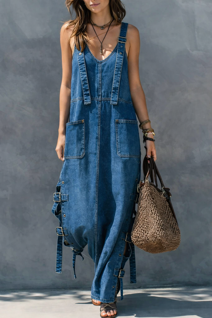Harper | Jean jumpsuit with elasticated waist