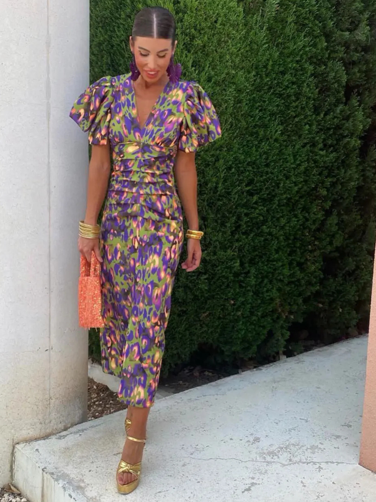 Perdita | Vivid Pleated Midi Dress