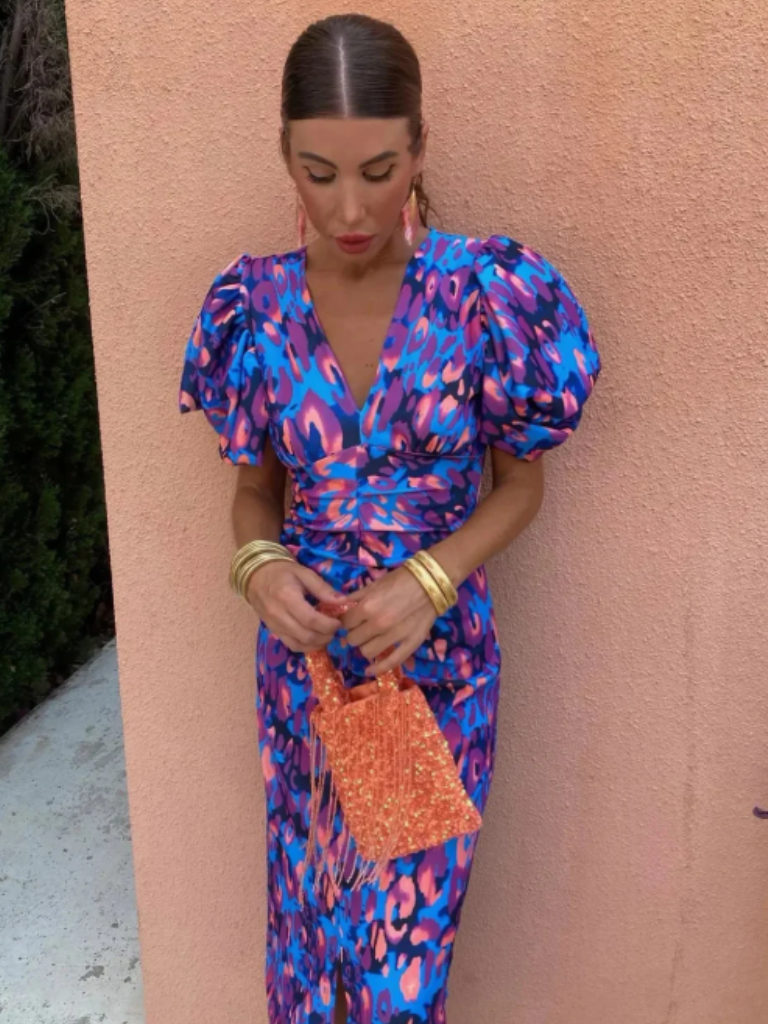 Perdita | Vivid Pleated Midi Dress
