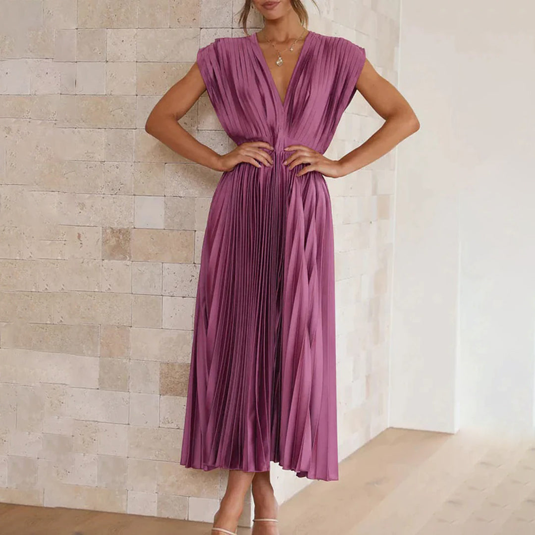 Constance | Timeless Pleated Midi Dress
