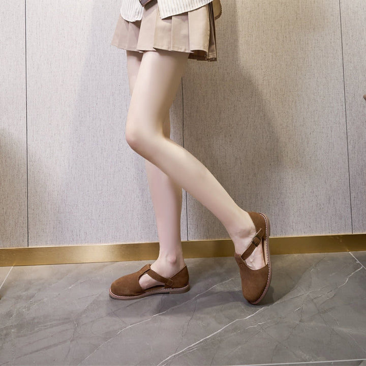 Margot™ Retro Leather Flats Sandals