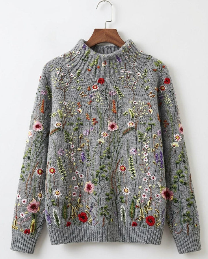 Maurine™ | Vintage Floral Knit Jumper