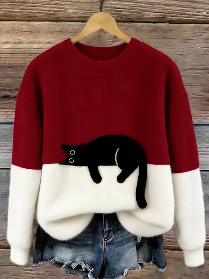 Bridget | Cat Graphic Oversized Sweatshirt