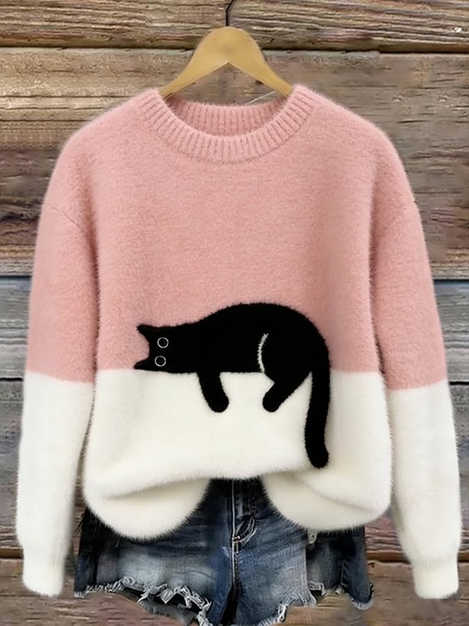 Bridget | Cat Graphic Oversized Sweatshirt
