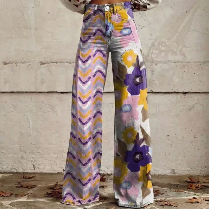 Valeria™ - Pantalon large à imprimé artistique boho