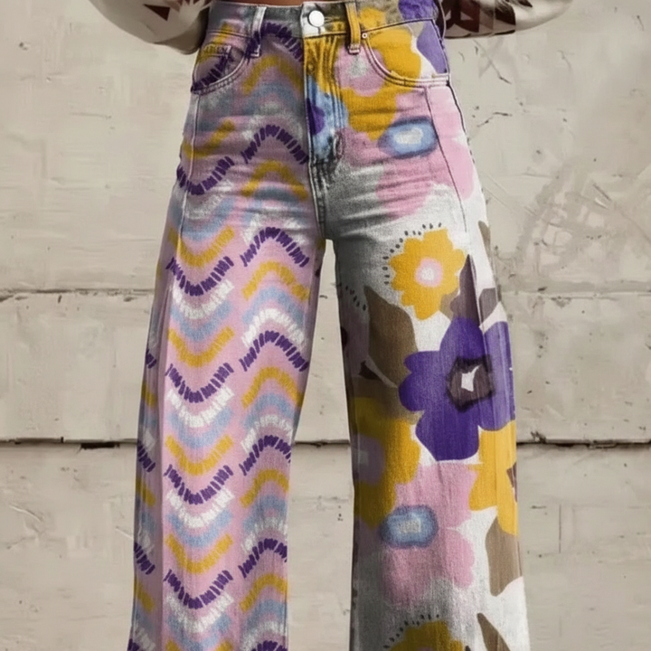 Valeria™ - Pantalon large à imprimé artistique boho