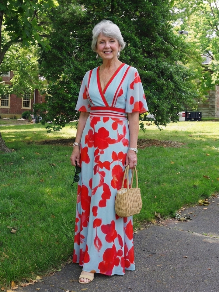 Matilda | V Neck Short Sleeve Floral Maxi Dress