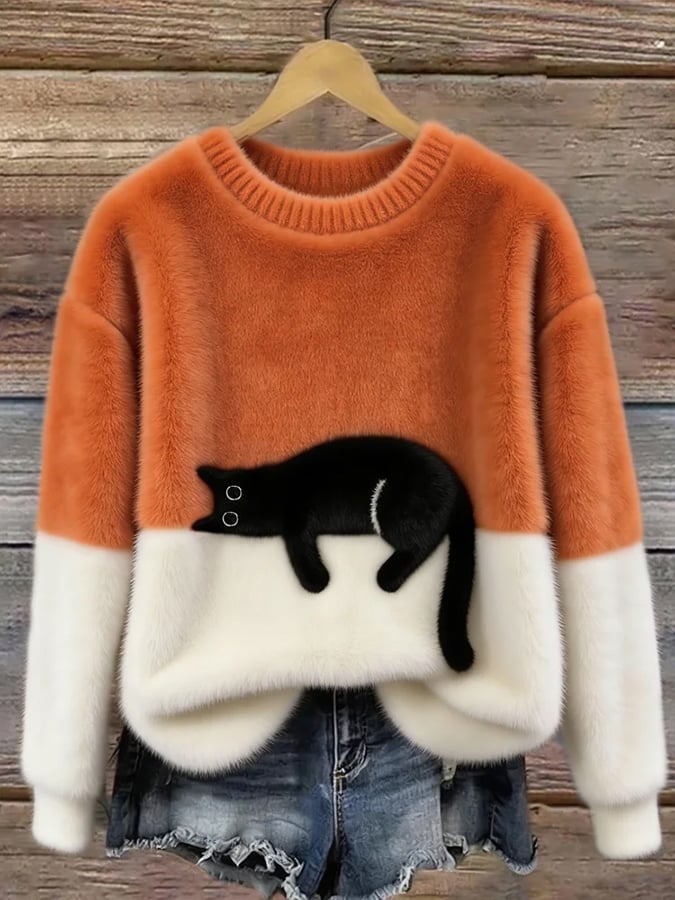 Bridget | Cat Graphic Oversized Sweatshirt
