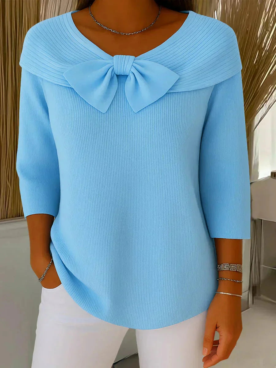 Remi Elegant Knitted Bow Top