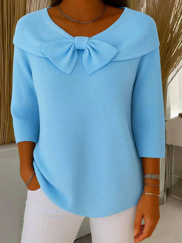 Remi Elegant Knitted Bow Top