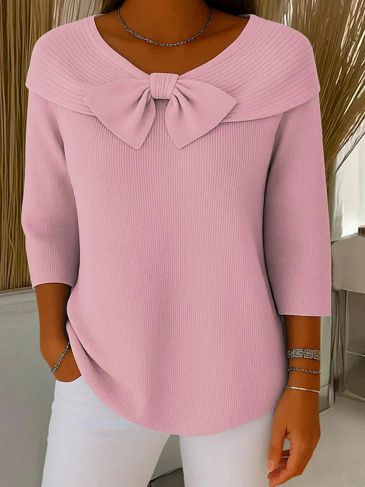 Remi Elegant Knitted Bow Top