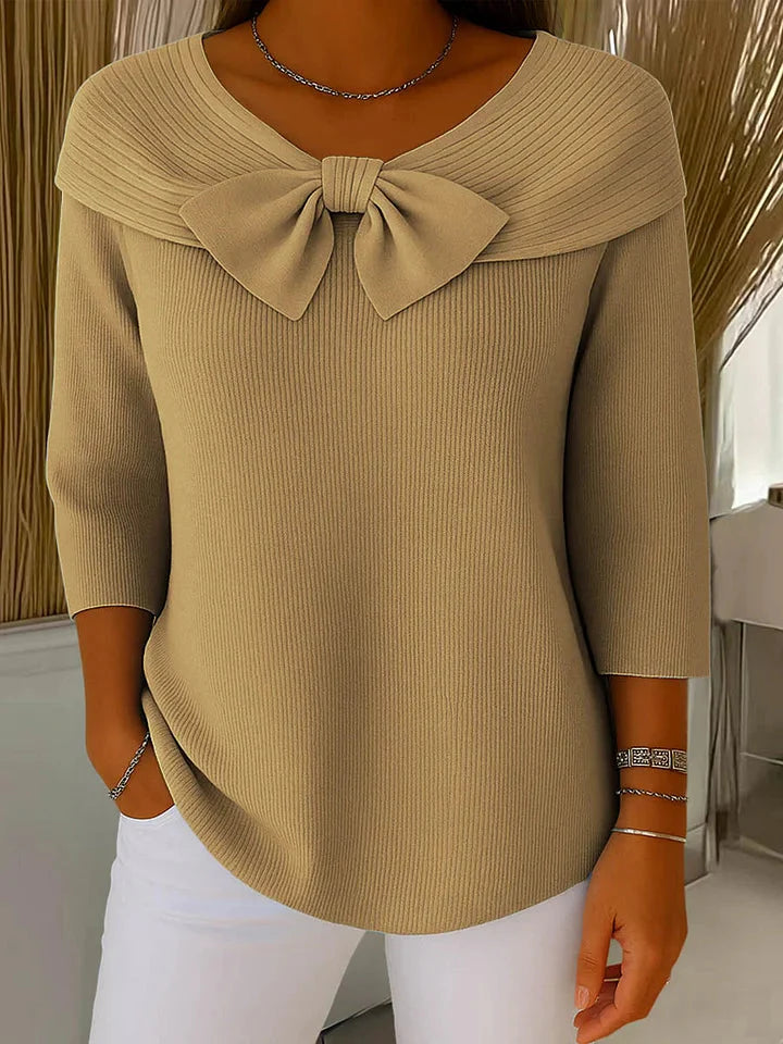 Remi Elegant Knitted Bow Top