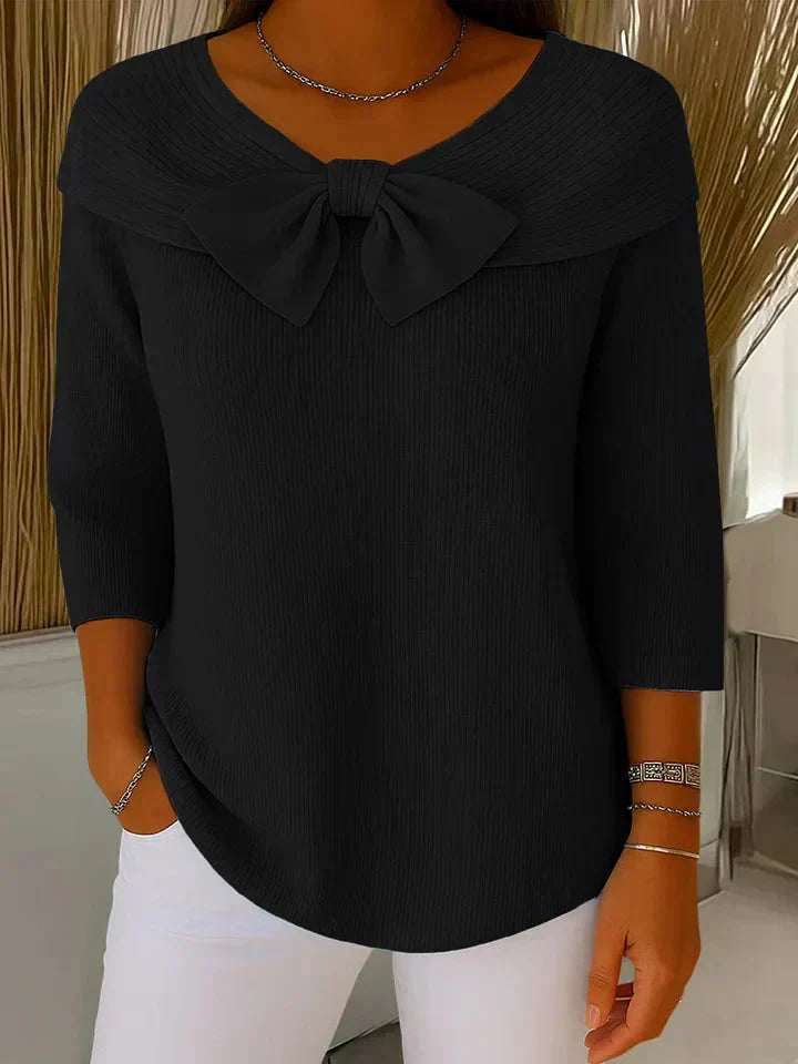 Remi Elegant Knitted Bow Top