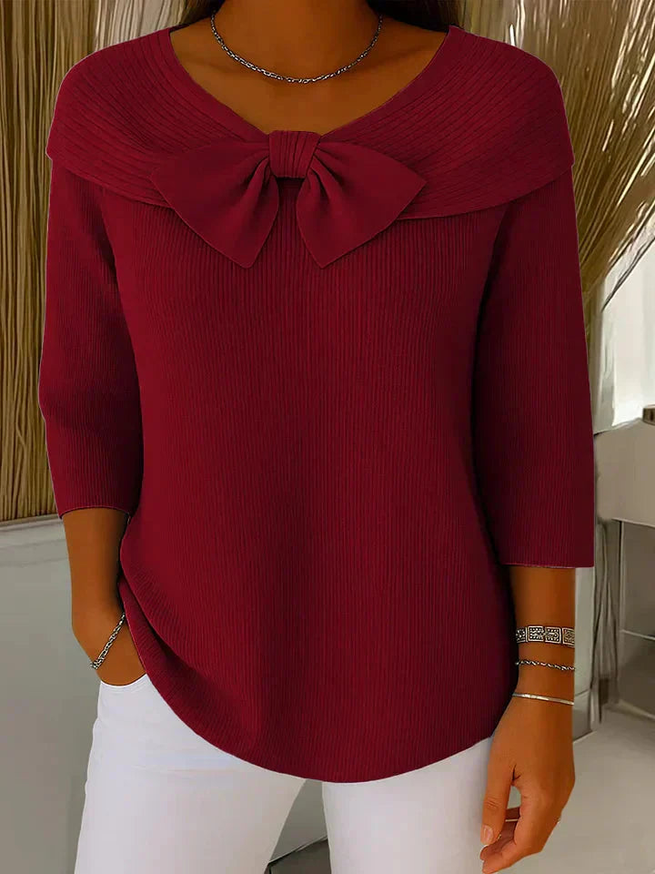 Remi Elegant Knitted Bow Top