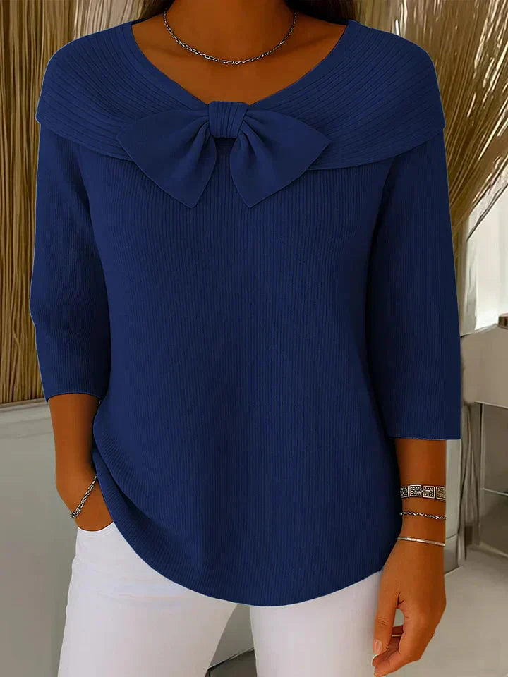 Remi Elegant Knitted Bow Top