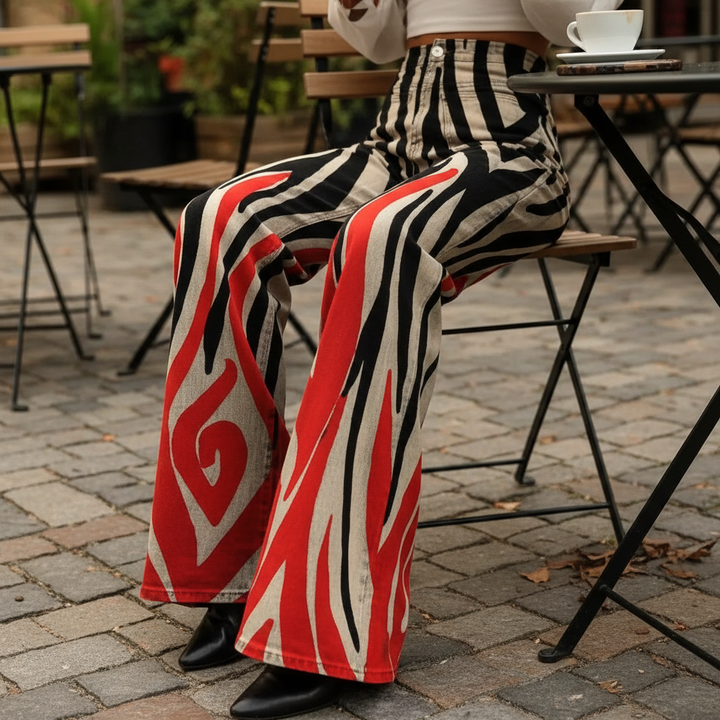 Fabiana™ - Pantalon Taille Haute à Motif Boho