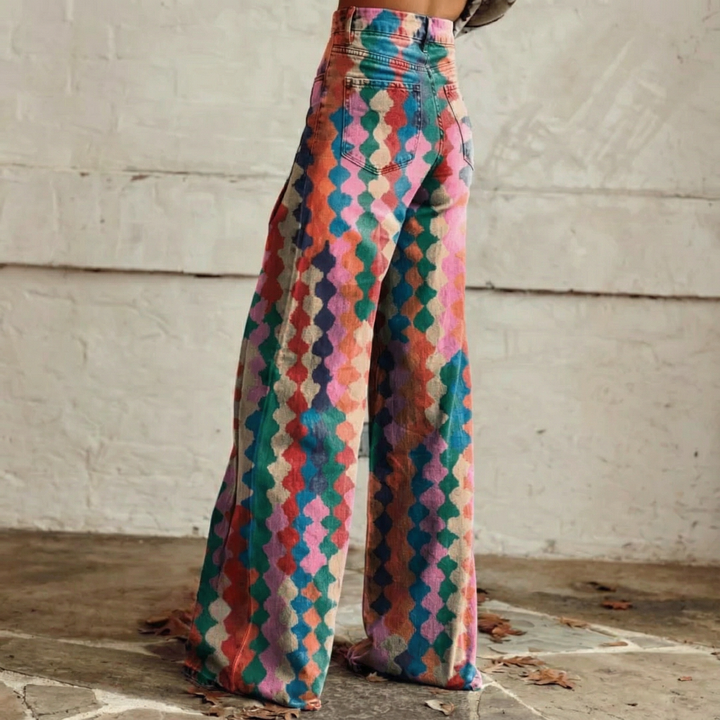 Livia™ - Pantalons à Motif Coloré Boho