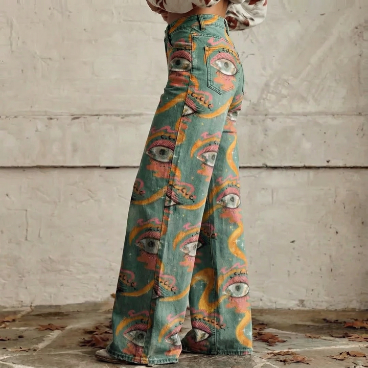 Alessia™ - Pantalons taille haute imprimés Boho
